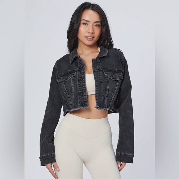 Buffbunny Collection Jackets & Blazers - BuffBunny Desire Denim Cropped Jacket - Washed Black NWT - Large
